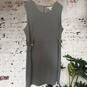 Forever Audrey shift Dress, dove grey with rose gold side buckles, Size 24W